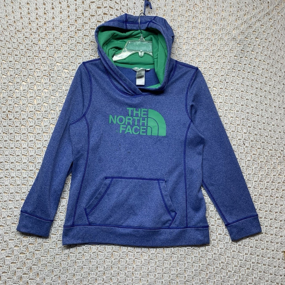The North Face Pullover Hoodie Womens  Sz M ‎ Blue Green Kangaroo Pocket